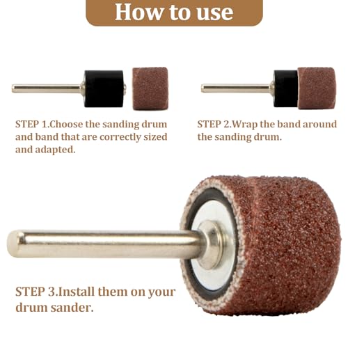 image for MAQIHAN Sanding Kit - 132 PCS Sanding Bands and Drums Drum Sander Sand