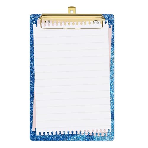 クリップ - クリ -ップ - 軽量アクリルグリッター かわいい装飾A6文字サイズのアクリル デスク用品とアクセサリー用のゴールド 付きアクリル