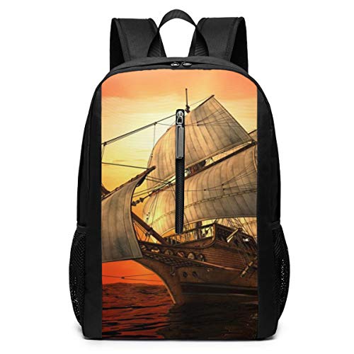 Preisvergleich Produktbild Rucksack, Motiv: Schiffe, Boote, Wasserfahrzeuge, Business, Laptoprucksack, widerstandsfähige Tasche, Tagesrucksack, passend für 43,2 cm (17 Zoll) Computer und Notebooks, lässiger Tagesrucksack