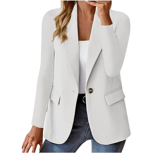 oelaio Women’s Blazer One Button Long Sleeve Regular Fit Suit Sport Coat Jacket Business Casual Lightweight Sport Coat