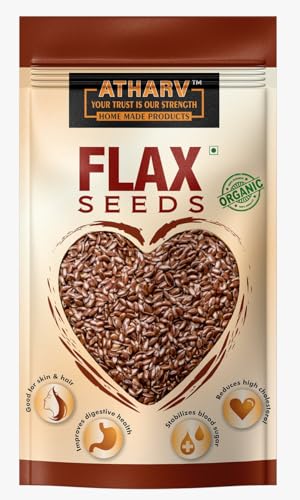 ATHARV Flax Seeds (Raw) I Super Premium Products I Rich In Fiber & Omega 3 I Recomend for Weight Loss & Hair Loss & Healthy Skin I Pack of 1 (250g)