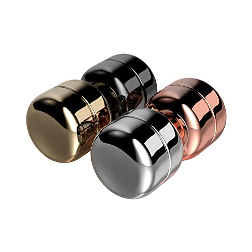 Magnetic Buttons Multi-Use 4 Pairs, Hijab Magnetic Pins for Scarf Shawl Silk Wool, Magnetic Scarf Pins, Strong Magnetic Hold, Women Pin-less Brooch Safety Pins, 0.5 Inch Round Alloy Metallic Colors