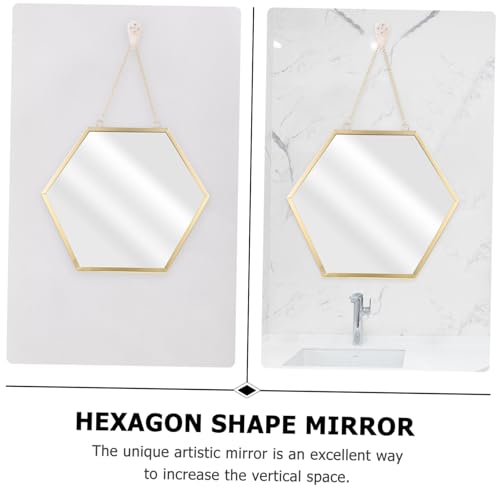 Miroir de salle de bain suspendu hexagonal VALICLUD moderne chic