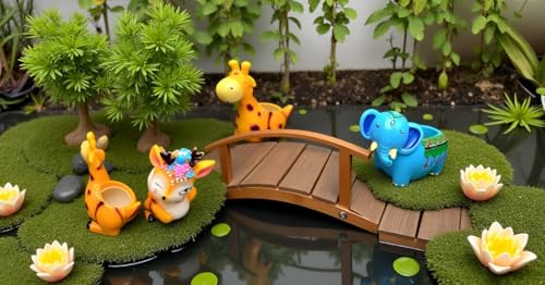 Image of Resin Pots Planter Animals Shape Resin Succulent Pot Succulent Planter Flower Pots Indoor Container for Garden and Office Table (3 Animal Combo Pot), Multicolor