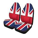 Pinbeam Car Seat Covers Blue Jack British Red Union England London Stripe Set of 2 Auto Accessories Protectors Car Decor Universal Fit for Car Truck SUV