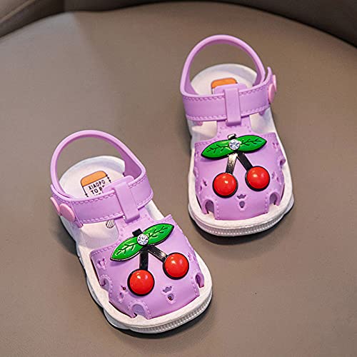 Girls Sandals Girls Fruit Children Sandals Baby Toddler Shoes Boys Summer Slippers Girl's Shoes (Purple, 18-21Months)2