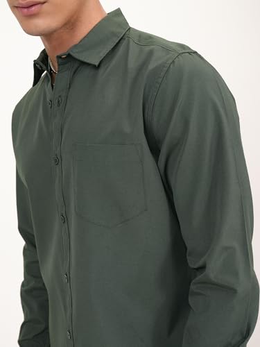 Image of Highlander Men's Slim Fit Shirts | Solid | Long Sleeves | Spread Collar | Formal Shirts | Men Shirts
