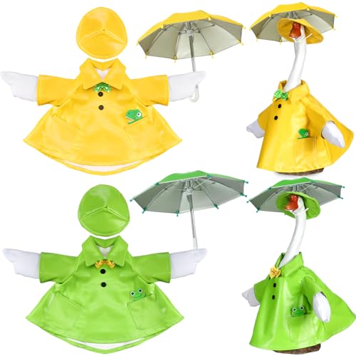 Realspring 2 Set Halloween Porch Goose Outfit 23" Cement Goose Dr...