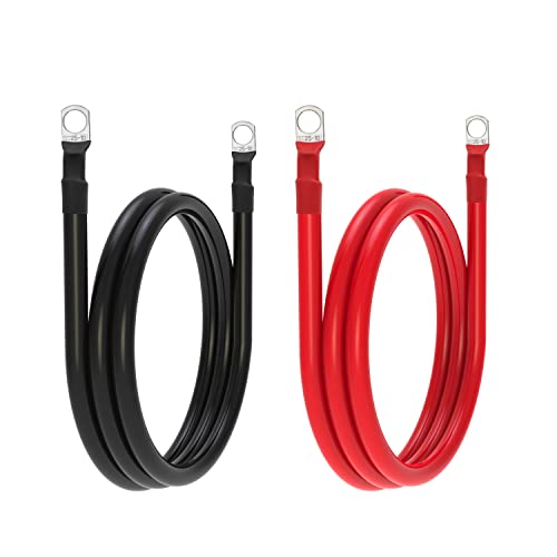4 Awg Battery Cable 4 Gauge Battery Wires With 3/8 Terminals Power Inverter Cables For Solar Boat Marine Rv Car (4Ft, 1 Red+1 Black Cable) #TOP7