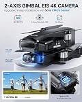 Holy Stone HS600 GPS Drone avec 4K EIS Caméra et 2-Axis Pour les adultes, 2 Batteries, 56-Min Heure de vol, 10000 FT Transmission de portée, moteurs sans brosse, 4K/30FPS