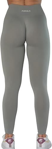 Miniatura 5 de AUROLA Leggings de entrenamiento para mujer, control de abdomen, a prueba de sentadillas, acanalados, gruesos, sin costuras, pantalones activos