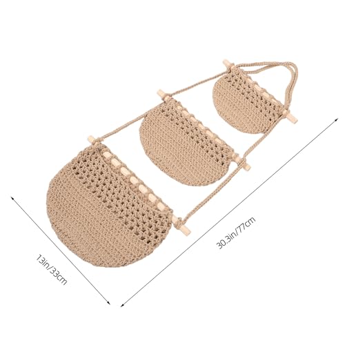 Cesta colgante de 3 niveles para organizar frutas frescas en la cocina 3