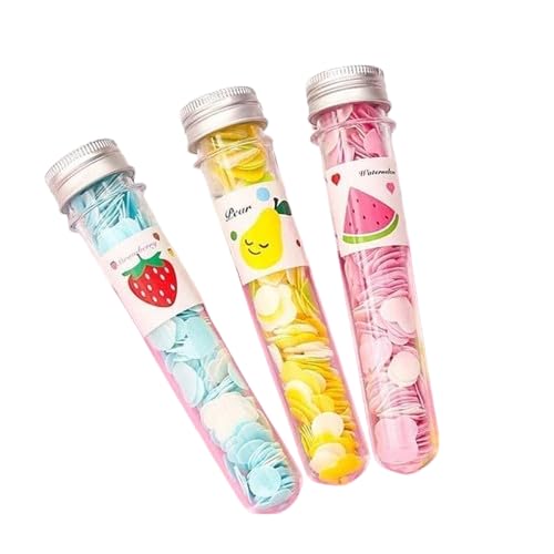 tube bottle shape 3 pcs disposable paper soap round heart shape fruit flavour for travel essentials for women & men Travel and Outdoor Handwashing Paper Soap for Girls & Boys Scented Soap Bath Flakes-image-31