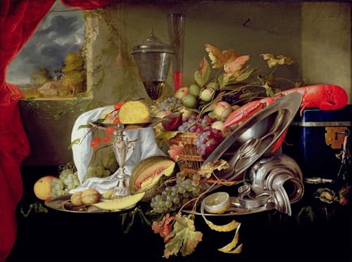 Cuadro lienzo de naturaleza muerta para transformar tu salón con arte clásico de 60x90cm