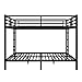 Zyerch Queen Over Queen Bunk Bed Frame, Metal Bed Heavy Duty Solid Bunk Beds with 2 Ladders for Kids/Adults, No Box Spring Needed Full Size Loft Double-Deck Beds Frame for Boys Girls,Black