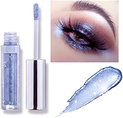 Hotiary Glitter Liquid Eyeshadow, Metallic Glitter Shimmer Sparkling Eye Shadow, Long Lasting Waterproof High Pigments Sparkling Makeup Kit for Eyes, Metals Gloss Eyeliner Pen