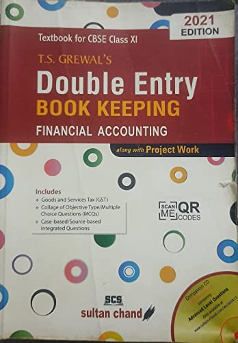 Image of T.S. Grewal's Double Entry Book Keeping: Financial Accounting Textbook for CBSE Class 11 (as per 2022-23 syllabus)