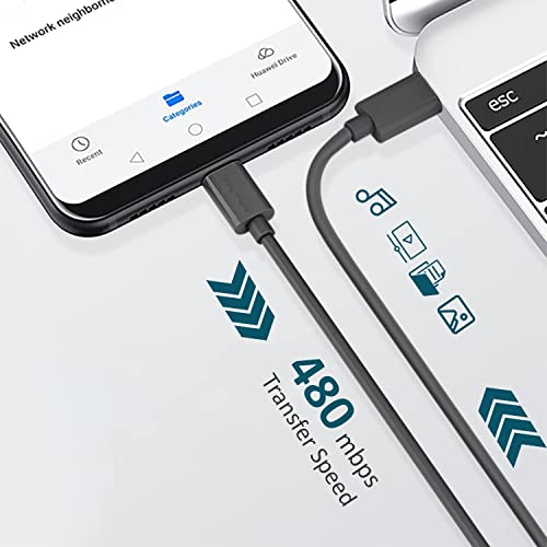 Image of Xykos [3.3 Ft ] USB Type C To C Fast Charging & Data Sync Cable Compatible with Samsung Galaxy Z Flip 3 5G / Z Fold 3 5G / S22 / S21 / S20 / Note 20 Series / M31s / M33 / M51 / M52 / M53 / F62, Google Pixel Series, and All Type C - C Devices [60W / 3 Amp, 480 mbps Data Transfer Speed, Black]