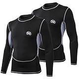 MeetHoo Herren Innenfleece Thermounterhemd, Wärmer Thermounterwäsche Oberteil Funktionsunterwäsche Langarm Sportshirt Männer Laufen Jogging Skiing