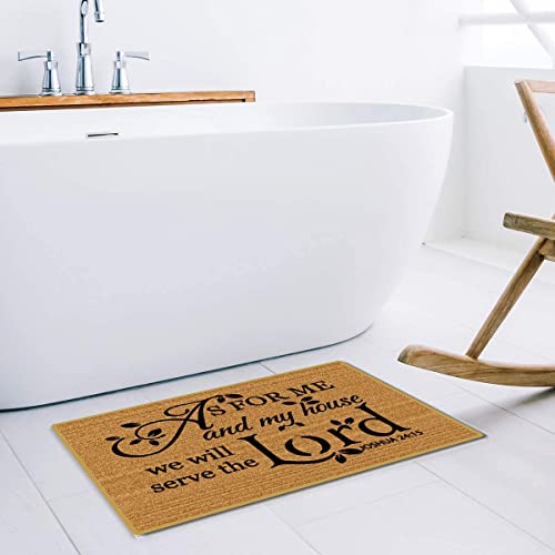 Door mat Outdside Entrance,As for me and My House We Will Serve The,Funny Doormats Front Door mat Indoor Entrance,Welcome Floor Mat Spring Rubber Rugs Washable Patio Home Decora 23.6 X 15.7 in