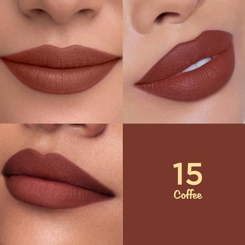 Image of Glam 21 Lip Seduction Non- Transfer Crayon Lipstick up to 12 Hours Stay | Lightweight & Longlasting|Creamy Matte | Smudge Proof - 3.6gm|Coffee-15 (Matte)