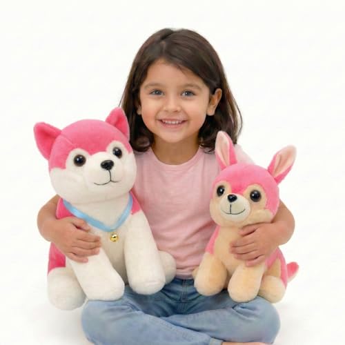 Image of Tabitha Stuffed Toys-Ultra Soft Plush Toy for Kids | Birthday Gifts for Kids and Girls | (Combo of 2 Toys 35 Cm Pink Dog & 25 Cm Pink Cat)
