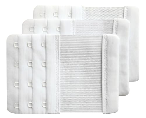 Chanie Women Pack of 3 Soft Comfortable 4 Hooks Bra Extender
