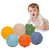 LAWAN Pelota sensorial, 6 Bolas de Silicona, Pelota de Agarre con Reconocimiento de Color y Sonido para Ejercicios...
