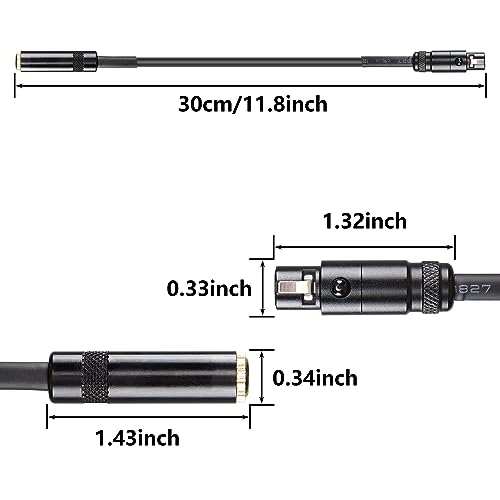CERRXIAN Mini XLR to 1/8 TRS Audio Converter Adapter Cable - 1FT 3.5mm to Mini XLR 3 Pin Female for SLR Cameras, Video Cameras, Wireless Microphones