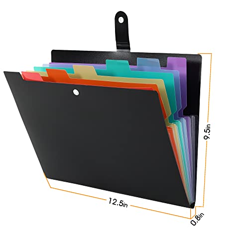 2Packs File Folders With 7 Pockets,Accordian File Organizer With Labels Expandable Folder For Documents, Portable Folders For Classroom,Home, Office And Business, Fit A4/Letter Size (Black) #TOP6