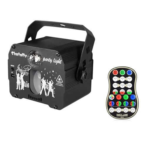 Stage Party Lights DJ Disco Light, LED Sound Activated Laser Strobe Light RGB Projector Effect with...