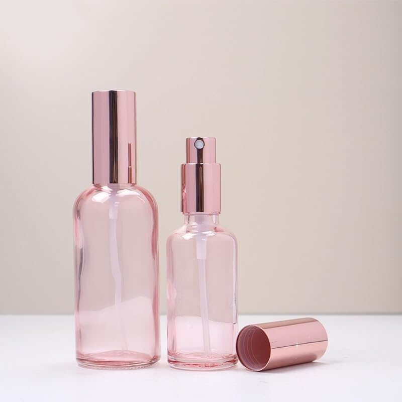 Mini Bottiglie di Profumo da Viaggio, Atomizzatore di Profumo 1pc Bottiglie di Profumo Ricaricabili 5ml-100ml Coperchio Rosa Vetro Rosa Liquido Pipetta Nebulizzazione Bottiglia Spray Ricaricabile (Col