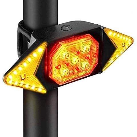 Bike Tail Light Turn Signals, Waterproof LED Rear Bike Light Brake Warning Light with Wireless Remote Control, USB Rechargeable Bicycle Indicators Set for Safty Night Day Riding, Type A Cover