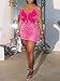 Baczoe Pink Birthday Dress for Women Sexy Feather Sequin Bodycon See Through Backless Party Jumpsuit Outfits (Pink, XS)