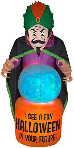 Halloween Holiday Yard Decor 7.5 ft. Inflatable-Mixed Media-Fire and Ice-Fortune Teller
