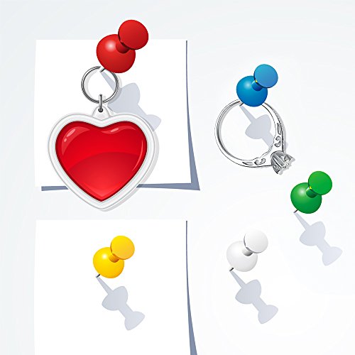 Yalis Push Pins Color Thumb Tacks 600-Count Standard Pins Steel Point and Colored Plastic Head, 12 Assorted Colors