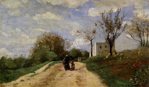 Lienzo Corot 60x90cm para solucionar paredes vacías con arte retro paisajístico francés