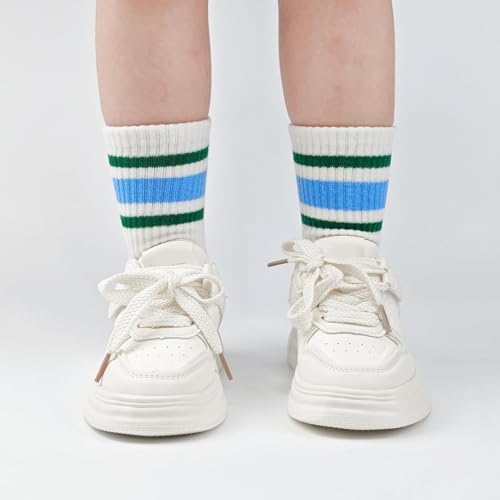 Image of Toddler Non Slip Cotton Crew Socks with Grips for Baby Boys Girls