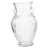 Vase à fleurs transparent - fabriqué à partir de verre et avec un fond plat, le vase à fleurs n'est pas facile à retourner, vase de décoration pour la maison