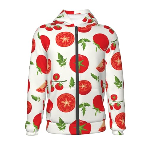 Fresh Red Tomato Kid Hoodies Boys Zip Up Sweatshirts Girls Pullover with Pocket2