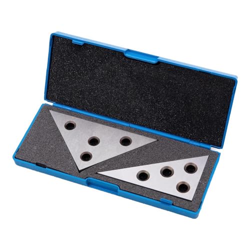Grimmstr Solid Angle Plate Set 30-60-90 Degree & 45-45-90 Degree, Triangle Angle Block Hardened Steel with Precision Ground Angle