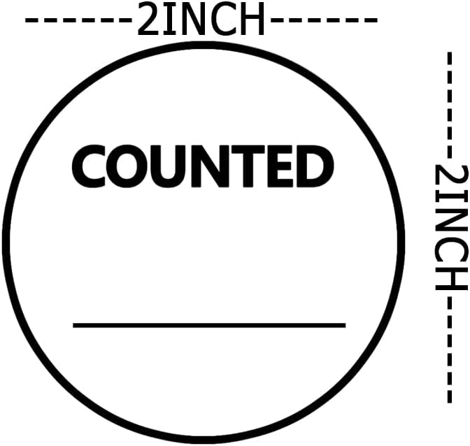 Counted Inventory Label, 500 Pcs, 2 Inch Inventory Control Sticker