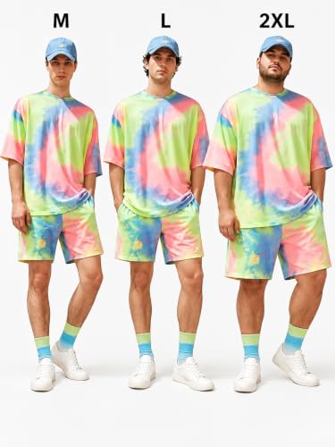 Image of Leriya Fashion Mens Rayon Printed Co-Ord Set, Multi, Medium