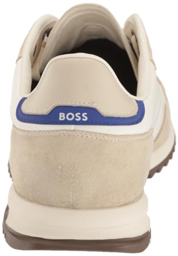 Image of BOSS Men's Zayn Low Profile Suede Leather Two Tone Sneaker