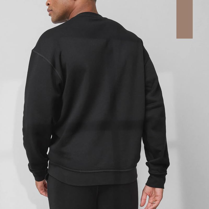 Lunya Men’s Silksweats Reversible Sherpa and Cotton Sweatshirt - Warm Sweater for Men - Immersed Black - Size S-XXL - Image 4