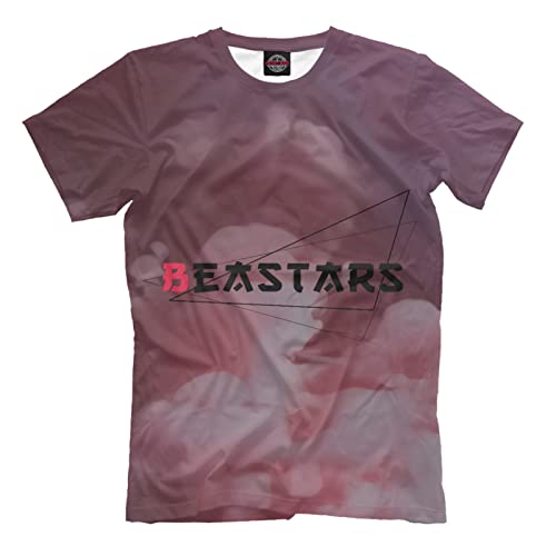 GUANGTAO Beastars Full Color Anime Character Print T-Shirt Legoshi＆Juno Sommer Herren 3D Print T-Shirt Lose Lässig Rundhalsausschnitt Kurzarm Mesh-Gewebe Atmungsaktiv Schnelltrocknend Cover