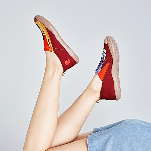 Image of UIN Slipper Woman Travel Art Painted Shoes Wide Toe Casual Home Slip On Mules Malaga