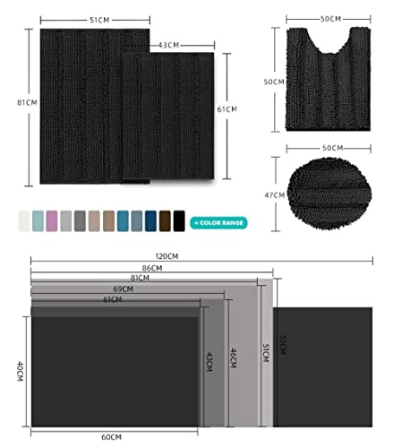 Claean-Acces-Home Toilettendeckelbezug Zweiteilige Badezimmer-Anti-Ski-Neil-Matten, Heimmatten, Badezimmermatten, Teppiche-Blauer See_43*61+50 * 80+50 * 50 (U) – Bild 5