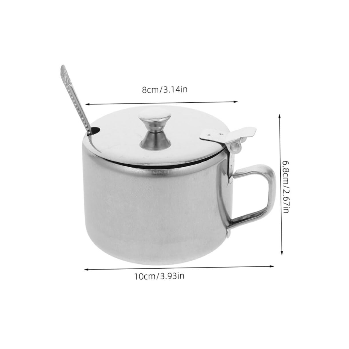 MAGICLULU Modern Decorative Storage Jars 3-piece Stainless Steel Sugar Bowl Set Lids Spoons for Kitchen