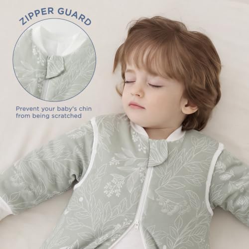Image of Duomiaomiao 3.5 TOG Baby Sleep Sack 100% Cotton Winter Long Sleeve Baby Wearable Blanket, Super Warm Quilted Comfy Toddler Sleeping Sack